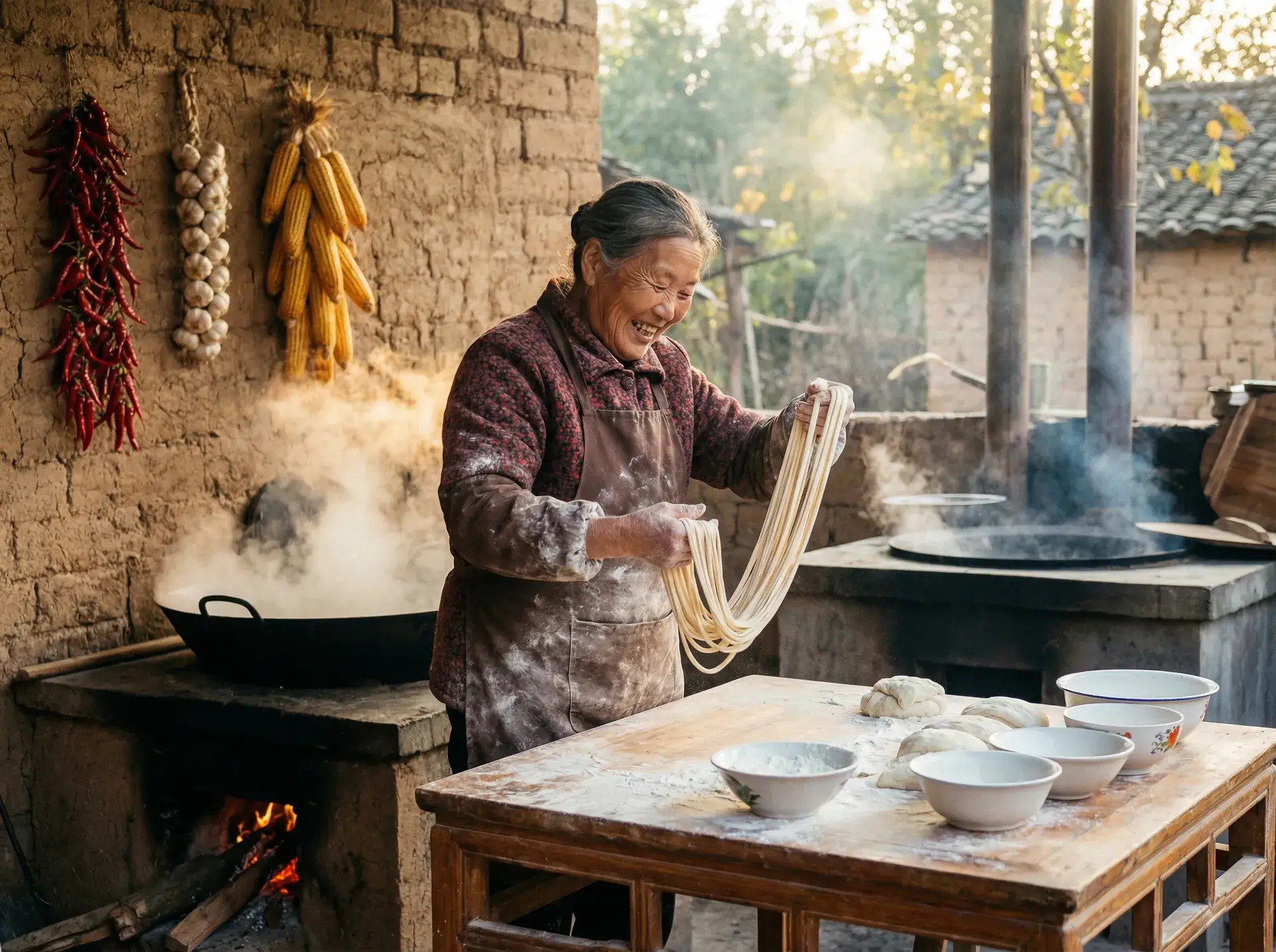 农家大嫂手擀面 - 余罪1 乡村美食